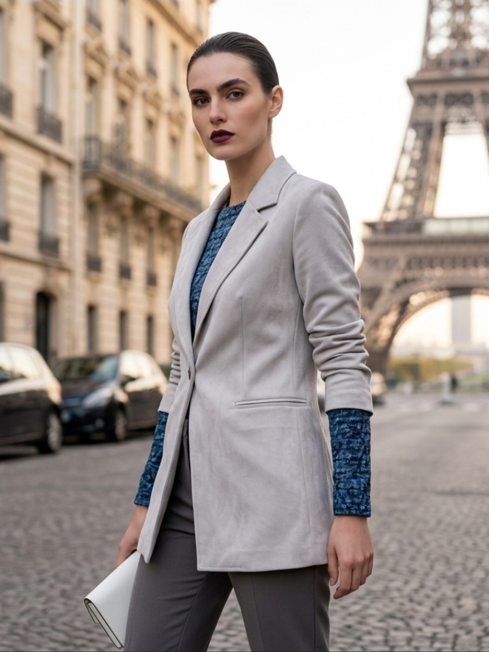 Zara Light Cream Single-Button Blazer